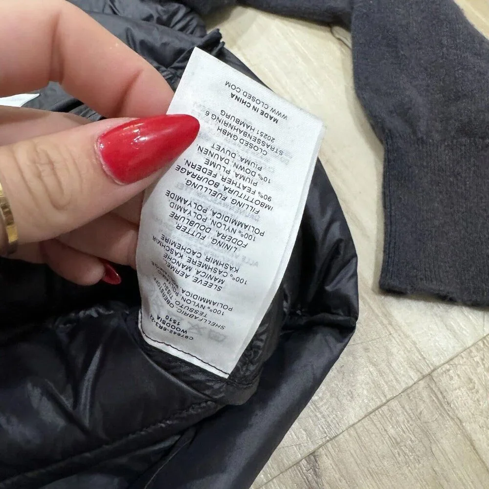Women’s CLOSED Italian Designer Jacket Black Small S‎ Feather Blend